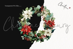 Poinsettia Wreath Clipart Bundle Product Image 3