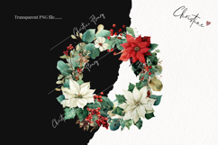 Poinsettia Wreath Clipart | Christmas PNG Product Image 2