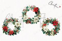 Poinsettia Wreath Clipart | Christmas PNG Product Image 3