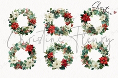 Poinsettia Wreath Clipart Bundle Product Image 4