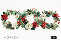 Poinsettia Wreath Clipart | Christmas PNG Product Image 1