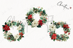 Poinsettia Wreath Clipart | Christmas PNG Product Image 3