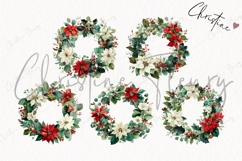 Poinsettia Wreath Clipart Bundle Product Image 6