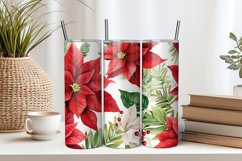 Christmas Poinsettias 20oz Tumbler Sublimation PNG Product Image 1