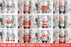 Christmas Polar Bear Pattern Sublimation Tumbler Design Product Image 1