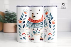 Christmas Polar Bear Pattern Sublimation Tumbler Design Product Image 13