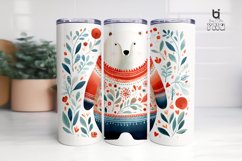 Christmas Polar Bear Pattern Sublimation Tumbler Design Product Image 3