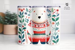 Christmas Polar Bear Pattern Sublimation Tumbler Design Product Image 7