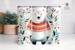 Christmas Polar Bear Pattern Sublimation Tumbler Design Product Image 9