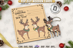 Christmas Pop-Out Card Laser Cut|Xmas Ornament|Holidays SVG Product Image 1