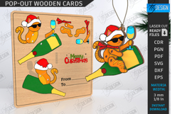 Christmas Pop-Out Card Laser Cut Bundle|3D Xmas Ornament SVG Product Image 5