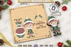 Christmas Pop-Out Card Laser Cut|Xmas Ornament|Holidays SVG Product Image 1