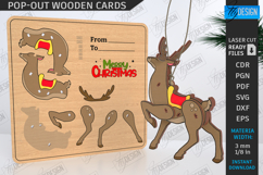 Christmas Pop-Out Card Laser Cut|3D Xmas Ornament SVG|Deer Product Image 1