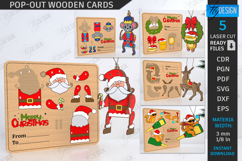 Christmas Pop-Out Card Laser Cut Bundle|3D Xmas Ornament SVG Product Image 1