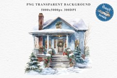 Christmas Porch Front Door Entry Decor Clipart PNG Scrapbook Nursery wall art card making collage printable files xmas decor junk journal sublimation santa watercolor Christmas Porch Front Door, xmas clipart, sublimation nursery, holiday winter Entry Deco