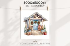 Christmas Porch Front Door Entry Decor Clipart PNG Scrapbook Nursery wall art card making collage printable files xmas decor junk journal sublimation santa watercolor Christmas Porch Front Door, xmas clipart, sublimation nursery, holiday winter Entry Deco