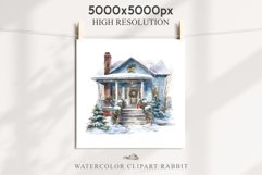 Christmas Porch Front Door Entry Decor Clipart PNG Scrapbook Nursery wall art card making collage printable files xmas decor junk journal sublimation santa watercolor Christmas Porch Front Door, xmas clipart, sublimation nursery, holiday winter Entry Deco