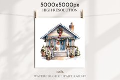 Christmas Porch Front Door Entry Decor Clipart PNG Scrapbook Nursery wall art card making collage printable files xmas decor junk journal sublimation santa watercolor Christmas Porch Front Door, xmas clipart, sublimation nursery, holiday winter Entry Deco