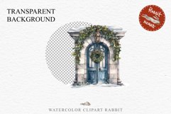 Christmas Porch Front Door Entry Decor Clipart PNG Scrapbook Nursery wall art card making collage printable files xmas decor junk journal sublimation santa watercolor Christmas Porch Front Door, xmas clipart, sublimation nursery, holiday winter Entry Deco