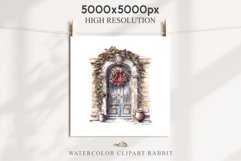 Christmas Porch Front Door Entry Decor Clipart PNG Scrapbook Nursery wall art card making collage printable files xmas decor junk journal sublimation santa watercolor Christmas Porch Front Door, xmas clipart, sublimation nursery, holiday winter Entry Deco