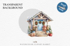Christmas Porch Front Door Entry Decor Clipart PNG Scrapbook Nursery wall art card making collage printable files xmas decor junk journal sublimation santa watercolor Christmas Porch Front Door, xmas clipart, sublimation nursery, holiday winter Entry Deco