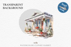Christmas Porch Front Door Entry Decor Clipart PNG Scrapbook Nursery wall art card making collage printable files xmas decor junk journal sublimation santa watercolor Christmas Porch Front Door, xmas clipart, sublimation nursery, holiday winter Entry Deco