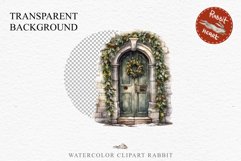 Christmas Porch Front Door Entry Decor Clipart PNG Scrapbook Nursery wall art card making collage printable files xmas decor junk journal sublimation santa watercolor Christmas Porch Front Door, xmas clipart, sublimation nursery, holiday winter Entry Deco