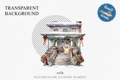 Christmas Porch Front Door Entry Decor Clipart PNG Scrapbook Nursery wall art card making collage printable files xmas decor junk journal sublimation santa watercolor Christmas Porch Front Door, xmas clipart, sublimation nursery, holiday winter Entry Deco