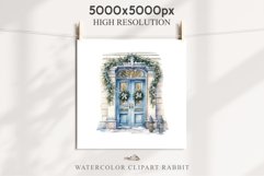 Christmas Porch Front Door Entry Decor Clipart PNG Scrapbook Nursery wall art card making collage printable files xmas decor junk journal sublimation santa watercolor Christmas Porch Front Door, xmas clipart, sublimation nursery, holiday winter Entry Deco