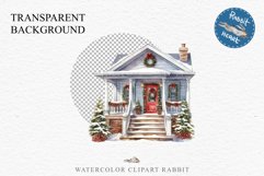 Christmas Porch Front Door Entry Decor Clipart PNG Scrapbook Nursery wall art card making collage printable files xmas decor junk journal sublimation santa watercolor Christmas Porch Front Door, xmas clipart, sublimation nursery, holiday winter Entry Deco