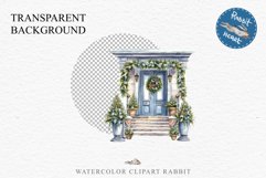 Christmas Porch Front Door Entry Decor Clipart PNG Scrapbook Nursery wall art card making collage printable files xmas decor junk journal sublimation santa watercolor Christmas Porch Front Door, xmas clipart, sublimation nursery, holiday winter Entry Deco