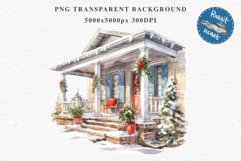 Christmas Porch Front Door Entry Decor Clipart PNG Scrapbook Nursery wall art card making collage printable files xmas decor junk journal sublimation santa watercolor Christmas Porch Front Door, xmas clipart, sublimation nursery, holiday winter Entry Deco