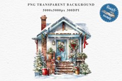 Christmas Porch Front Door Entry Decor Clipart PNG Scrapbook Nursery wall art card making collage printable files xmas decor junk journal sublimation santa watercolor Christmas Porch Front Door, xmas clipart, sublimation nursery, holiday winter Entry Deco