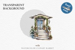 Christmas Porch Front Door Entry Decor Clipart PNG Scrapbook Nursery wall art card making collage printable files xmas decor junk journal sublimation santa watercolor Christmas Porch Front Door, xmas clipart, sublimation nursery, holiday winter Entry Deco