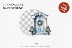 Christmas Porch Front Door Entry Decor Clipart PNG Scrapbook Nursery wall art card making collage printable files xmas decor junk journal sublimation santa watercolor Christmas Porch Front Door, xmas clipart, sublimation nursery, holiday winter Entry Deco