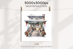 Christmas Porch Front Door Entry Decor Clipart PNG Scrapbook Nursery wall art card making collage printable files xmas decor junk journal sublimation santa watercolor Christmas Porch Front Door, xmas clipart, sublimation nursery, holiday winter Entry Deco