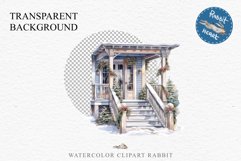 Christmas Porch Front Door Entry Decor Clipart PNG Scrapbook Nursery wall art card making collage printable files xmas decor junk journal sublimation santa watercolor Christmas Porch Front Door, xmas clipart, sublimation nursery, holiday winter Entry Deco