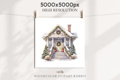 Christmas Porch Front Door Entry Decor Clipart PNG Scrapbook Nursery wall art card making collage printable files xmas decor junk journal sublimation santa watercolor Christmas Porch Front Door, xmas clipart, sublimation nursery, holiday winter Entry Deco