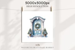 Christmas Porch Front Door Entry Decor Clipart PNG Scrapbook Nursery wall art card making collage printable files xmas decor junk journal sublimation santa watercolor Christmas Porch Front Door, xmas clipart, sublimation nursery, holiday winter Entry Deco