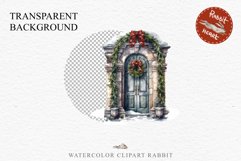 Christmas Porch Front Door Entry Decor Clipart PNG Scrapbook Nursery wall art card making collage printable files xmas decor junk journal sublimation santa watercolor Christmas Porch Front Door, xmas clipart, sublimation nursery, holiday winter Entry Deco