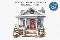 Christmas Porch Front Door Entry Decor Clipart PNG Scrapbook Nursery wall art card making collage printable files xmas decor junk journal sublimation santa watercolor Christmas Porch Front Door, xmas clipart, sublimation nursery, holiday winter Entry Deco