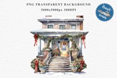 Christmas Porch Front Door Entry Decor Clipart PNG Scrapbook Nursery wall art card making collage printable files xmas decor junk journal sublimation santa watercolor Christmas Porch Front Door, xmas clipart, sublimation nursery, holiday winter Entry Deco