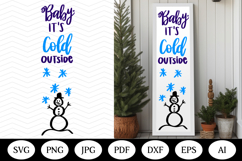 Christmas Porch Sign SVG Design, christmas vertical outdoor Product Image 1