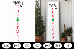 Christmas Porch Sign SVG Design, christmas vertical outdoor Product Image 1