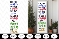 Christmas Porch Sign SVG Design, christmas vertical outdoor Product Image 1