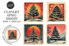 Christmas Postage Stamps Clipart Product Image 1