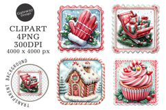 Christmas Postage Stamps Clipart Product Image 1