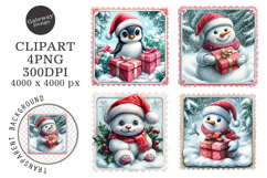 Christmas Postage Stamps Clipart Product Image 1