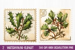 Christmas Postage Stamps Sublimation Clipart, Product Image 1