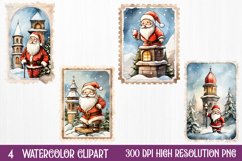 Christmas Postage Stamps Sublimation Clipart, Product Image 1
